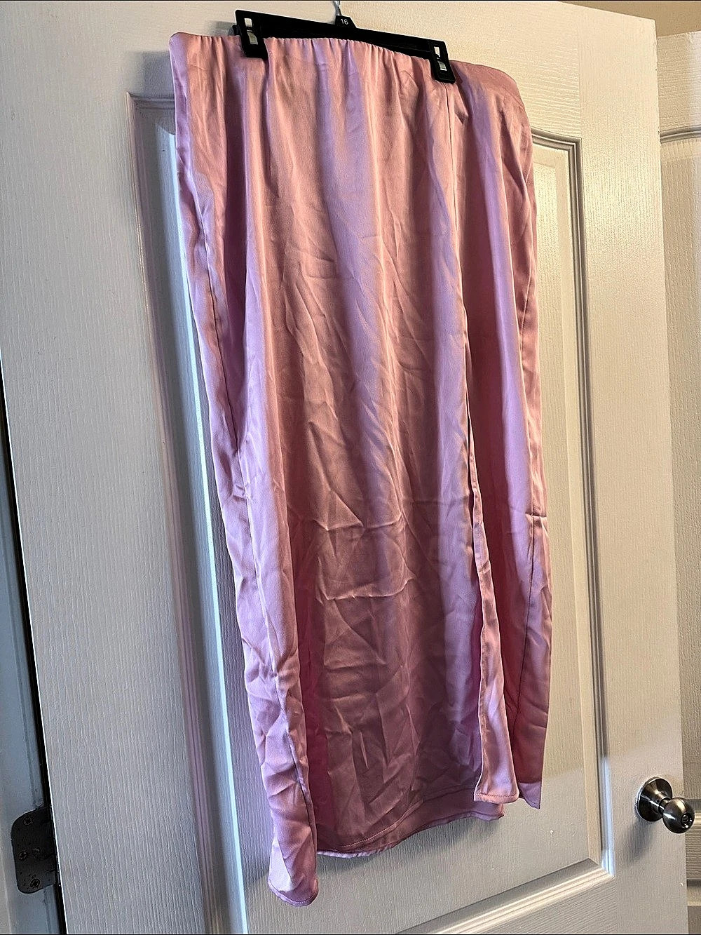 a new day Satin Slip Midi Skirt in Pink Size Large